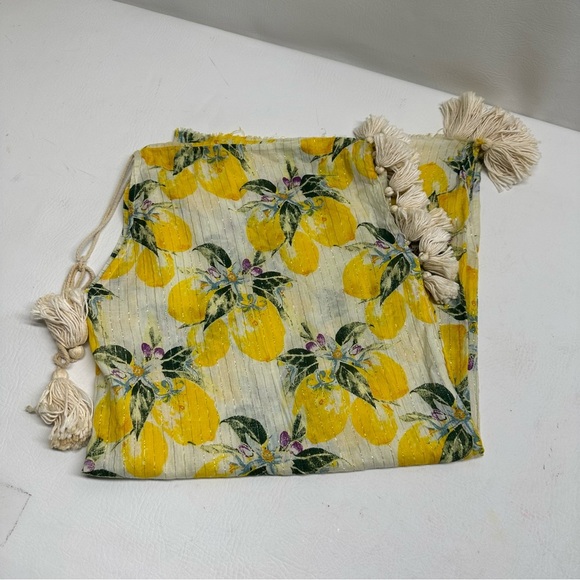 GIANNI BINI Lemon Print Cover-Up TUNIC with Tassels SIZE XL - Picture 7 of 7